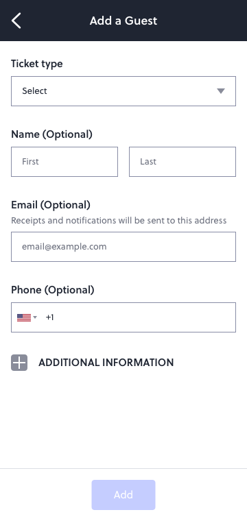AnyRoad mobile — add guest