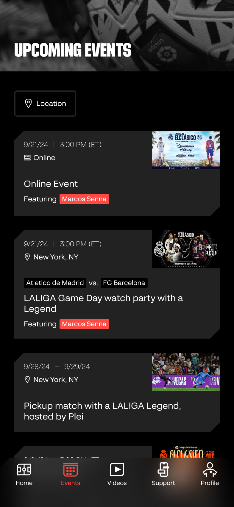 LL12 app upcoming events