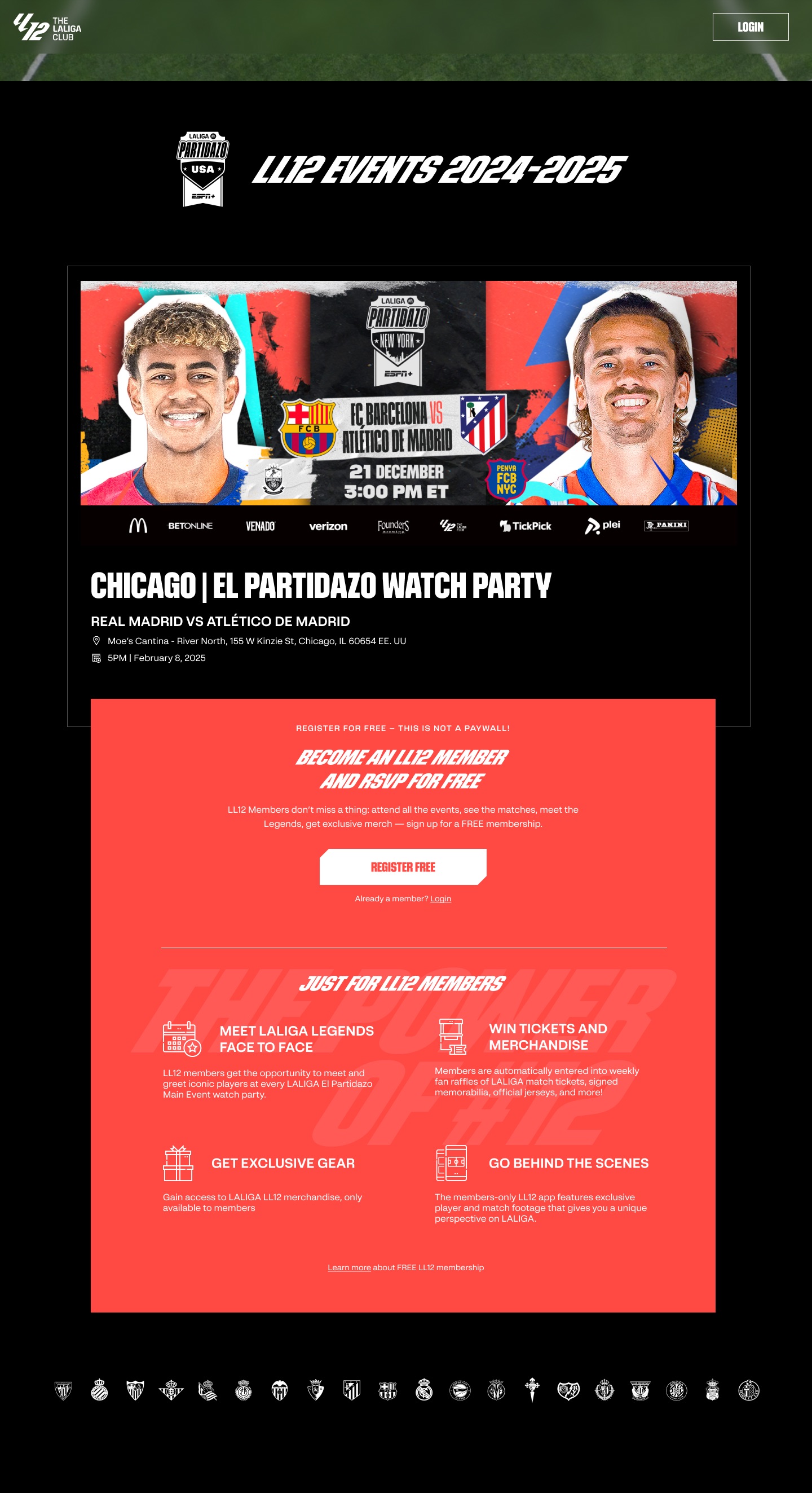 LL12 event landing page with join gate